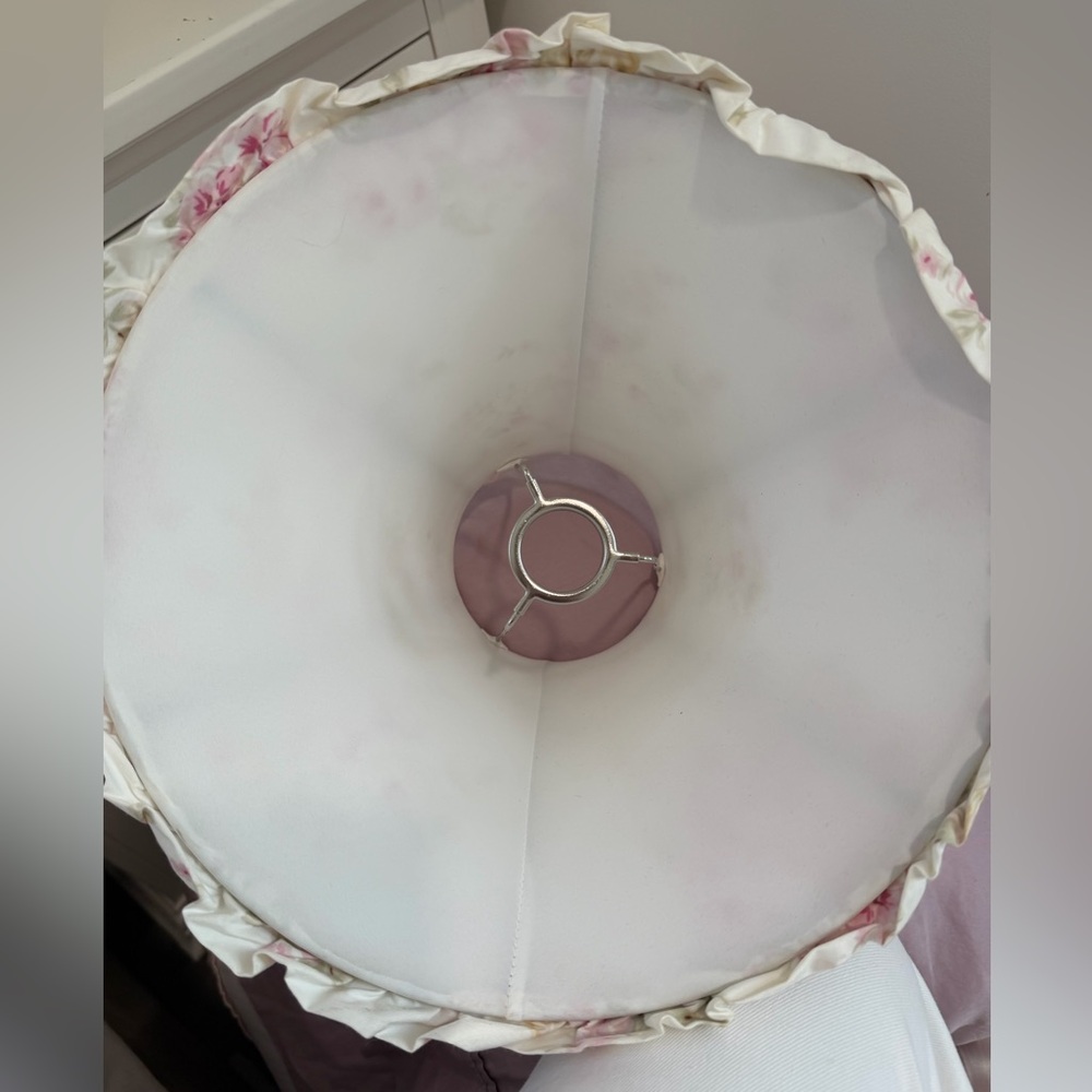 2 Rachel Ashwell Simply Shabby Chic Blush Beauty Lamp Shades Rose Cottage Floral - Picture 4 of 6
